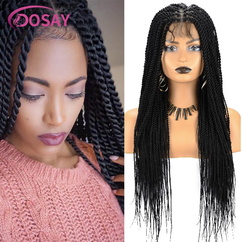 Twist Wig Synthetic Knotless Lace Front Brown, Cheap Wigs on Clearance Sale, Braided Lace Wig, African Tresse Peruque Hair