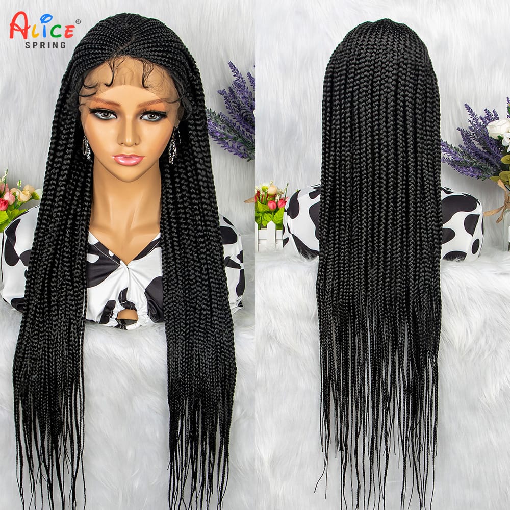 36 Inches Braided Wigs Synthetic Lace Front Braids Wig for Black Women Knotless Lace Front Brading Hair Wigs with Baby Hair