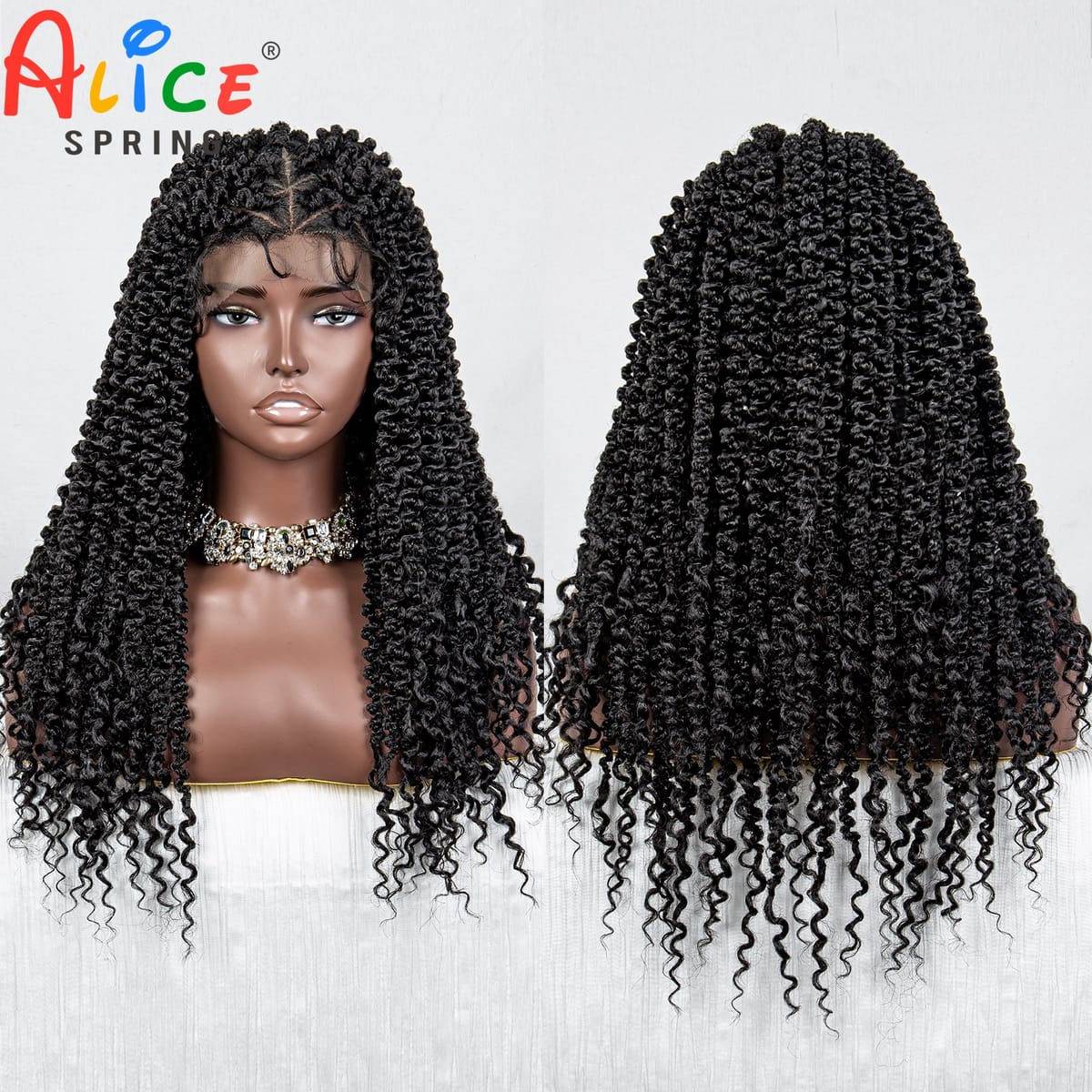 HD Full Lace Braided Wigs Knotless Box Braided Wig for Black Women Synthetic Lace Frontal Knotless Braided Wigs with Baby Hair