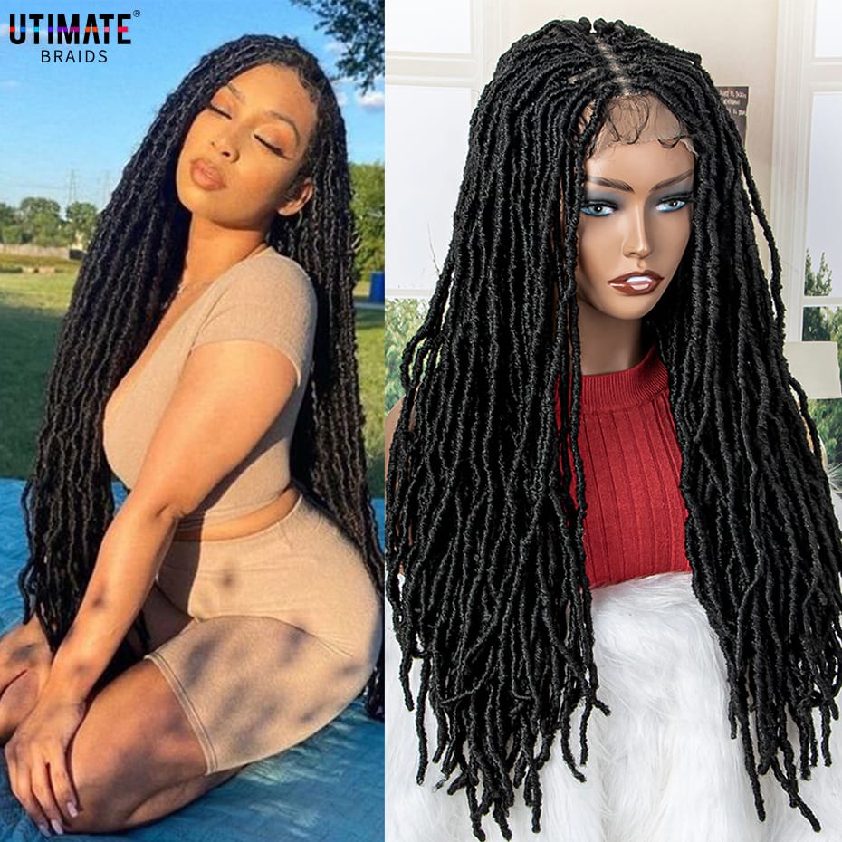 African Long Synthetic Lace Braiding Wig Glueless Ombre Wigs with Baby Hair for Black Women 26 Inches Dreadlock Wigs