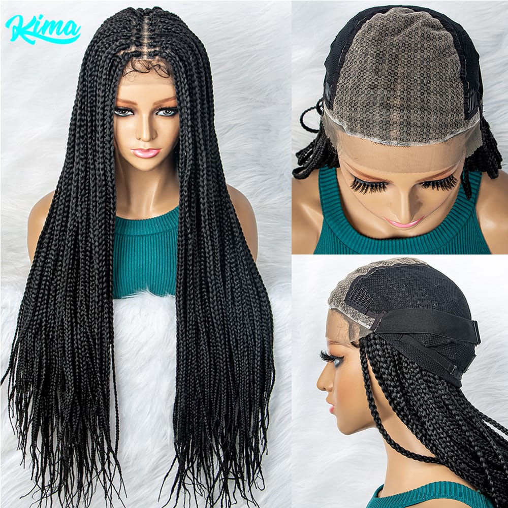 Braided Wigs Synthetic Lace Front Wig Braid African With Baby Hair Braided Lace Front Wigs 36 inches