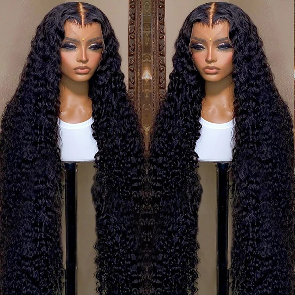 36 Inch Curly Lace Front Human Hair Wigs For Black Women Pre Plucked Brazilian Hair 13x4 Deep Wave Frontal Wig 13x6 Hd Lace Wig
