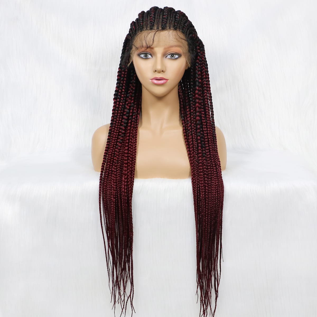 Synthetic Lace Front Wig Front Knotless Box Braided Wigs With Baby Hair 36’‘ Lace Synthetic Braiding Hair Wig For Black Women