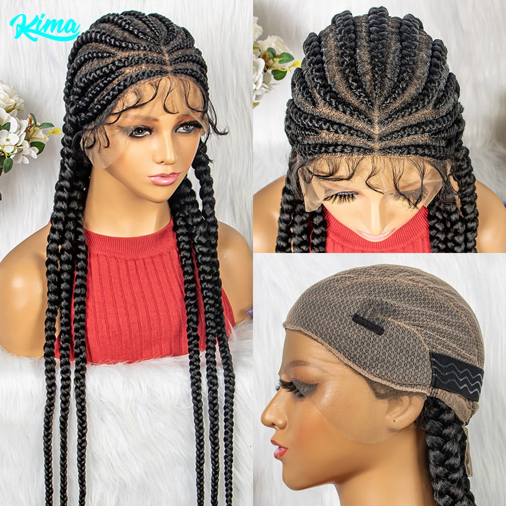 Braided Wigs 2022 New Arrival Synthetic Lace Front Wig Braided Wigs With Baby Hair Synthetic Full Lace Wigs