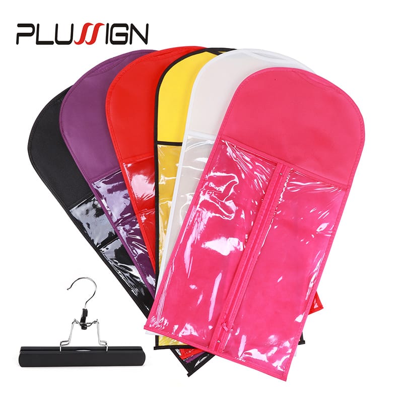 Plussign Wig Storage Bag With Hanger Holder Case Wigs Pouch Water Dust-Proof Organizer Protect For Professional Hair Extensions