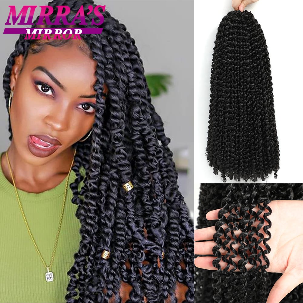 Water Wave Passion Twist Crochet Hair 14/18/24 Inch Crochet Passion Twist Hair Synthetic Braids Ombre Braiding Hair Extensions