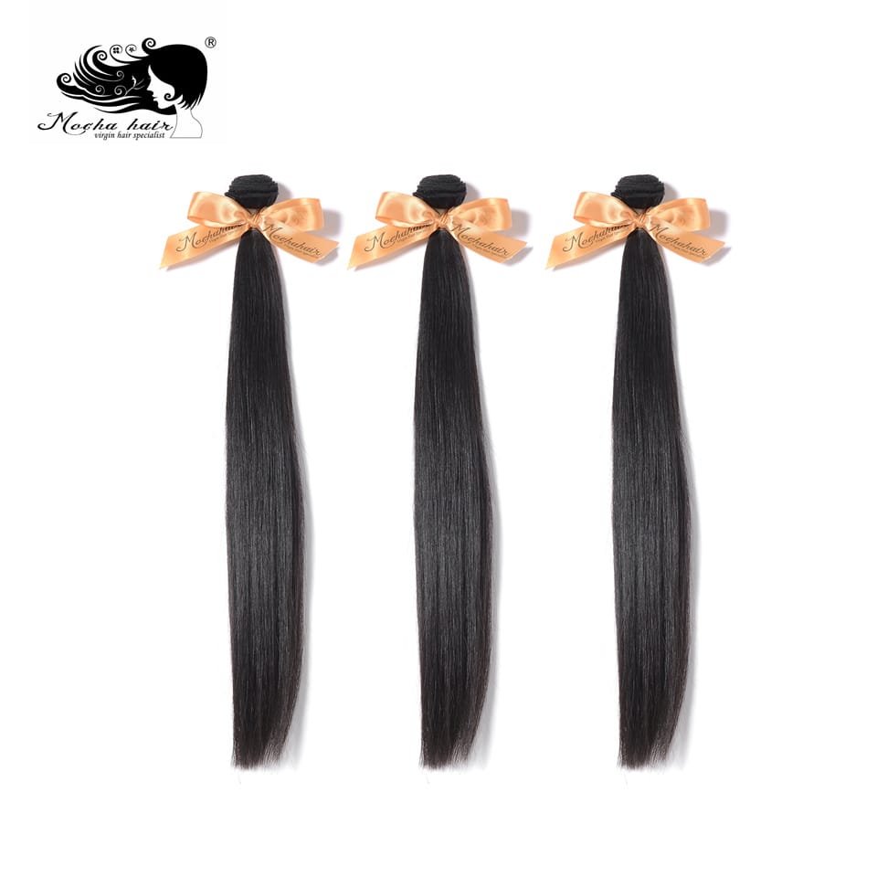 MOCHA Hair  Straight Hair 8"- 26" 10A Brazilian Virgin Hair Natural Color 100% Unprocessed Human Hair Extension Free Shipping