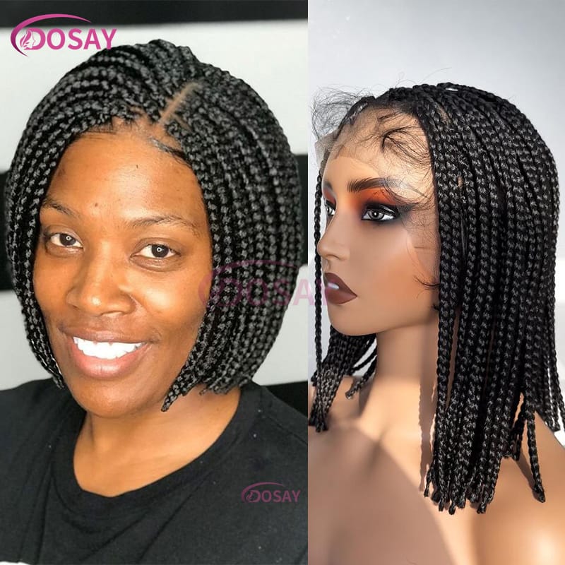 Afro Spring Transparent Lace Synthetic Wig Goddess Short Bob Braids Wig Twist Curls Braided Full Lace Wigs Pre-Plucked Baby Hair