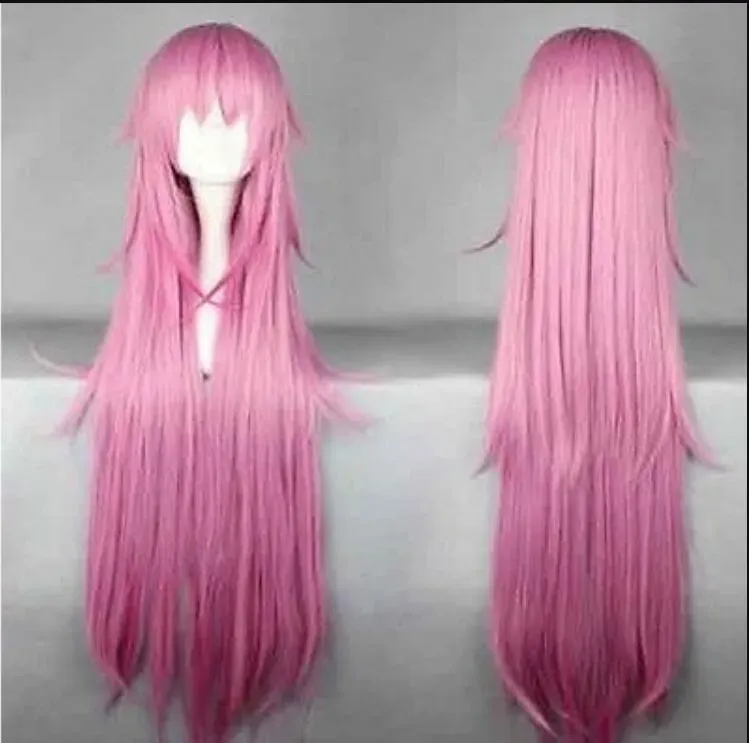 Lolita 100cm Long Light Pink Straight Cosplay Anime Hair wig