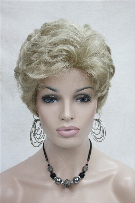 Short Curly Women Wig Ladies Daily Hair Wig Dark Golden Cosplay Wigs