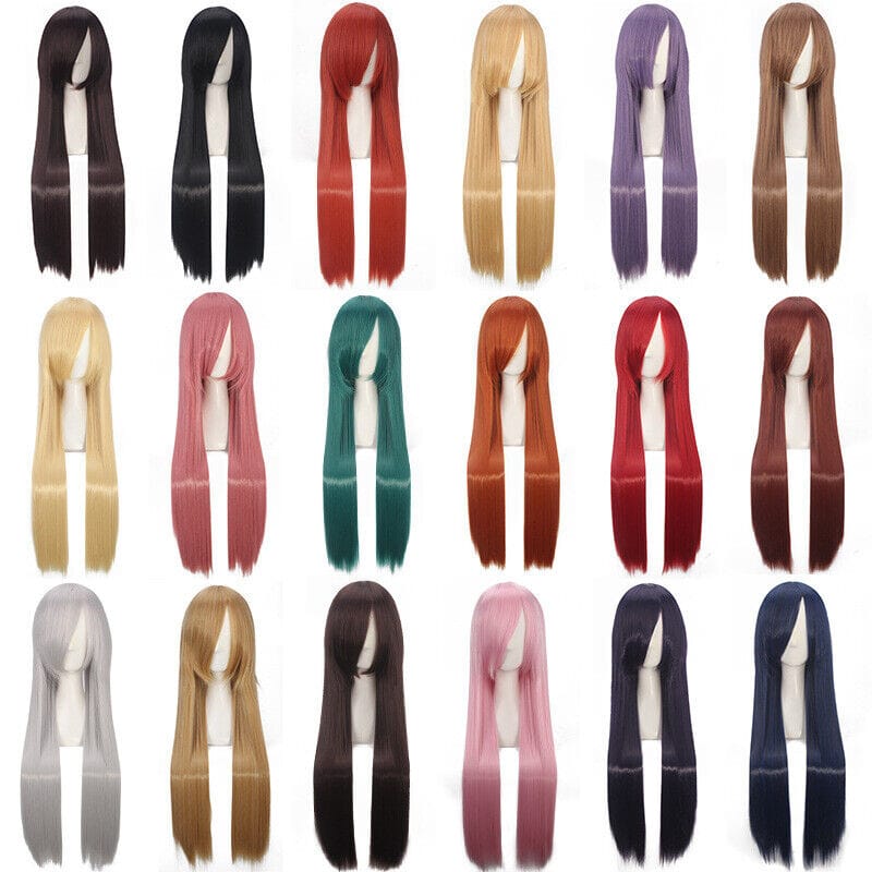 Fashion 80cm Long Straight Wigs Halloween Cosplay Costume Hair Party Full Wig