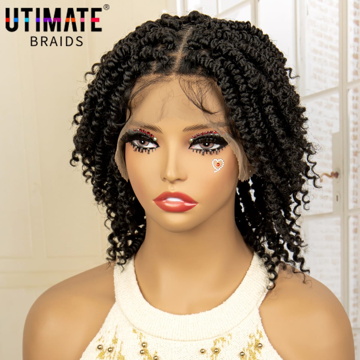 Synthetic Full Lace Bob Knotless Box Braided Wigs Short Twist Braids Wig for Black Women with Baby Hair Handmade Braiding Wigs