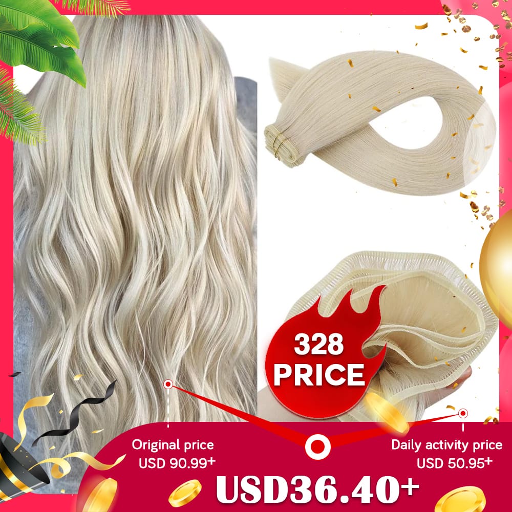 [Last 12 Months] Ugeat Flat Silk Hair Weft Virgin Human Hair Weft 100% Sew in Hair Weft Hair Extensions