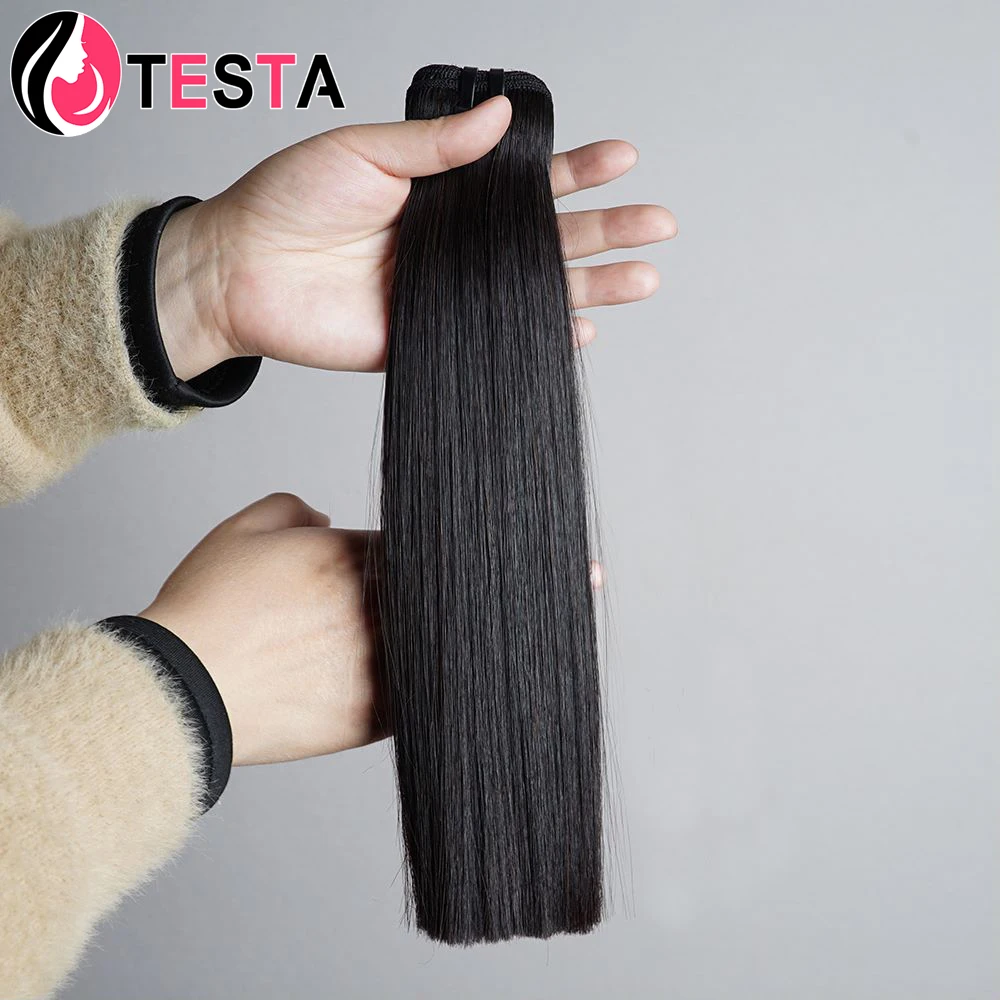 Bone Straight Double Drawn Raw Vietnamese Hair Bundles 15A Virgin Unprocessed Original Human Hair Bundles Thick Ends Extensions