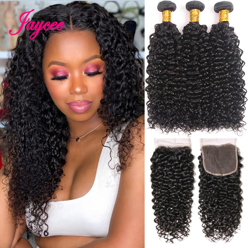 12A Brazilian Virgin Human Hair Kinky Curly Bundles With Frontal Ocean Water Wave Bundles With Frontal Bundles With Lace Closure