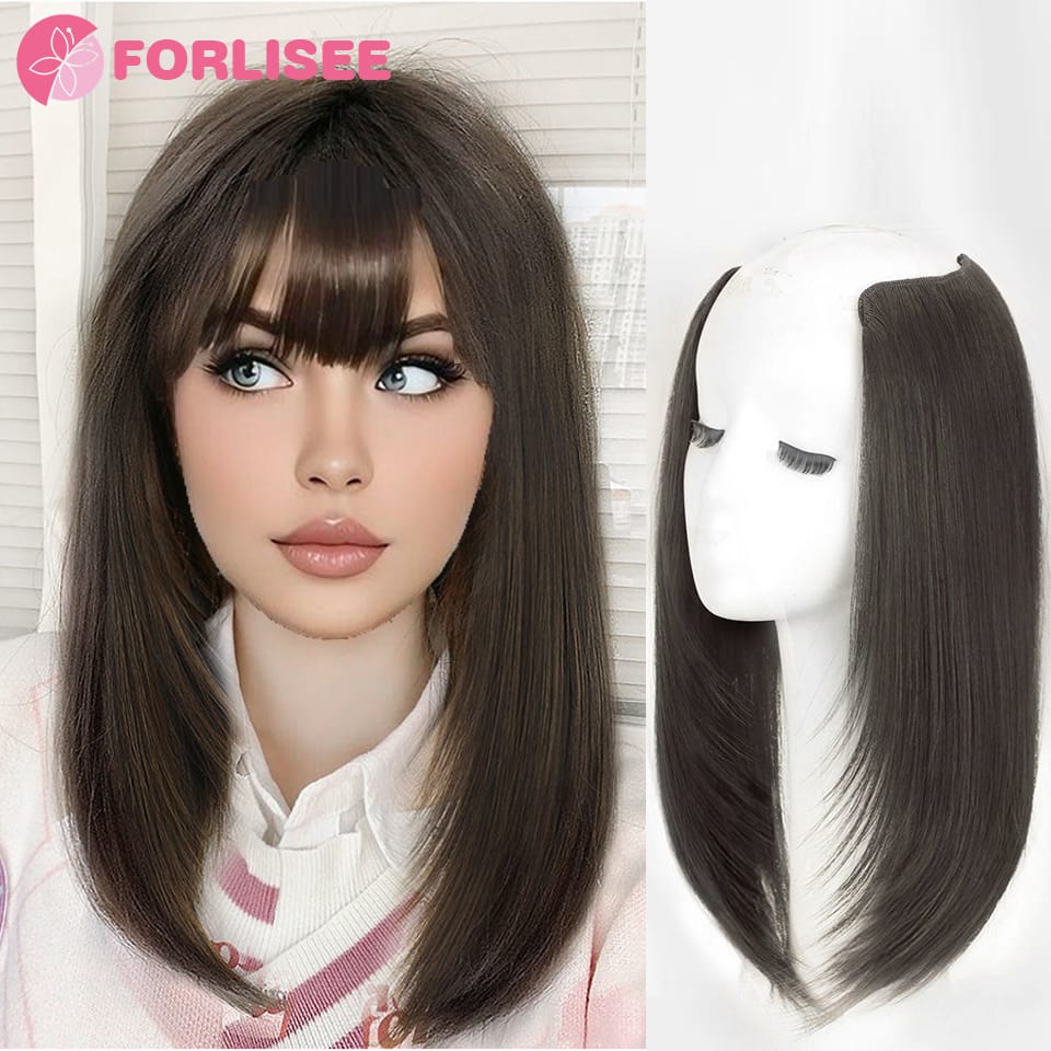 FORLISEE Synthetic Wig Piece Women's One Piece Fluffy Clavicle Hair Extension Patch Increase Hair Volume Invisible Traceless Wig