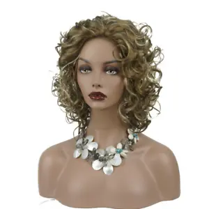 New Women Wig Wavy Curly Wig Ladies Hair Wig Short Brown Cosplay Wigs