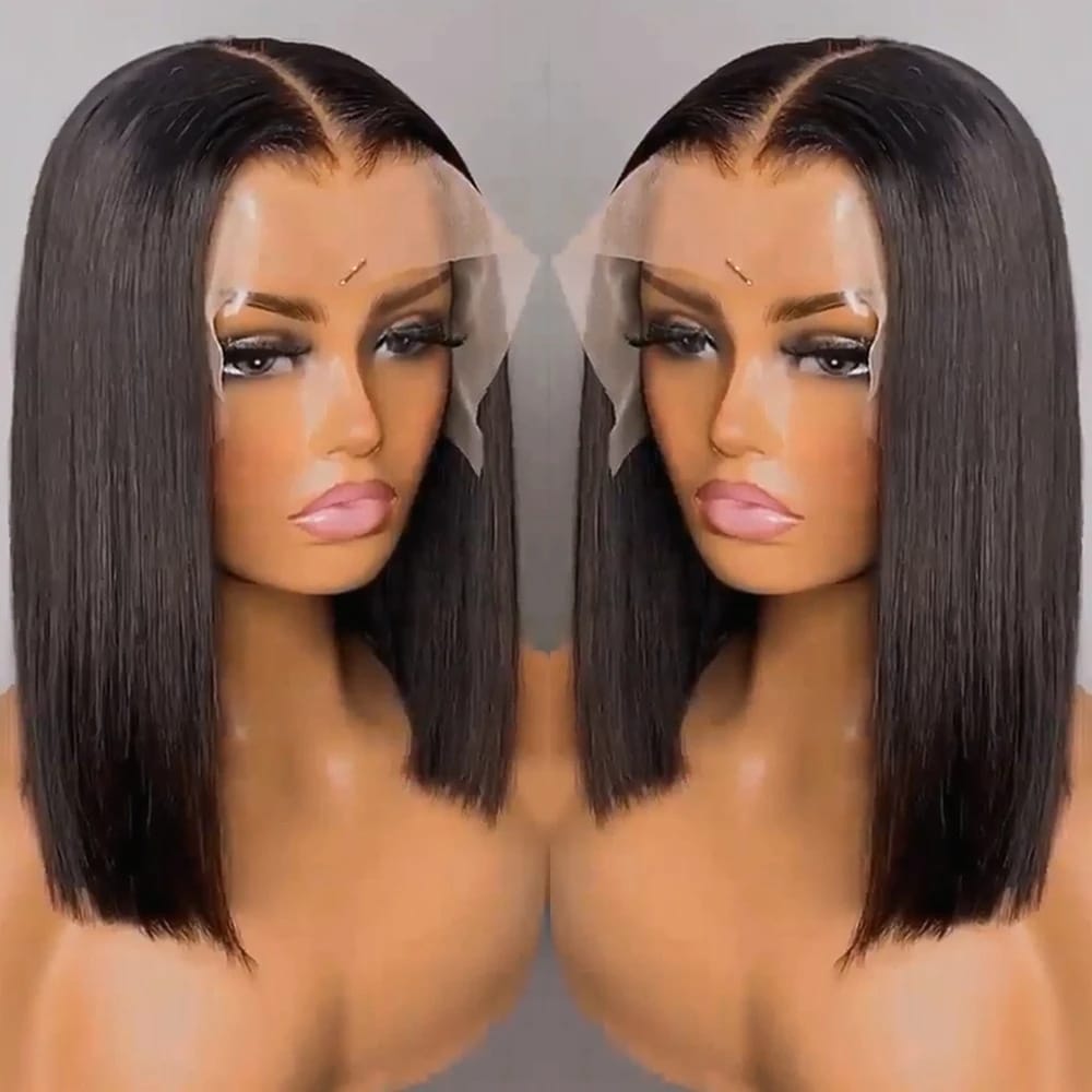 13x4 HD Lace Frontal Wigs Straight Short Bob Wig Human Hair Wigs For Women Brazilian Pre Plucked 4x4 Lace Front Human Hair Wig