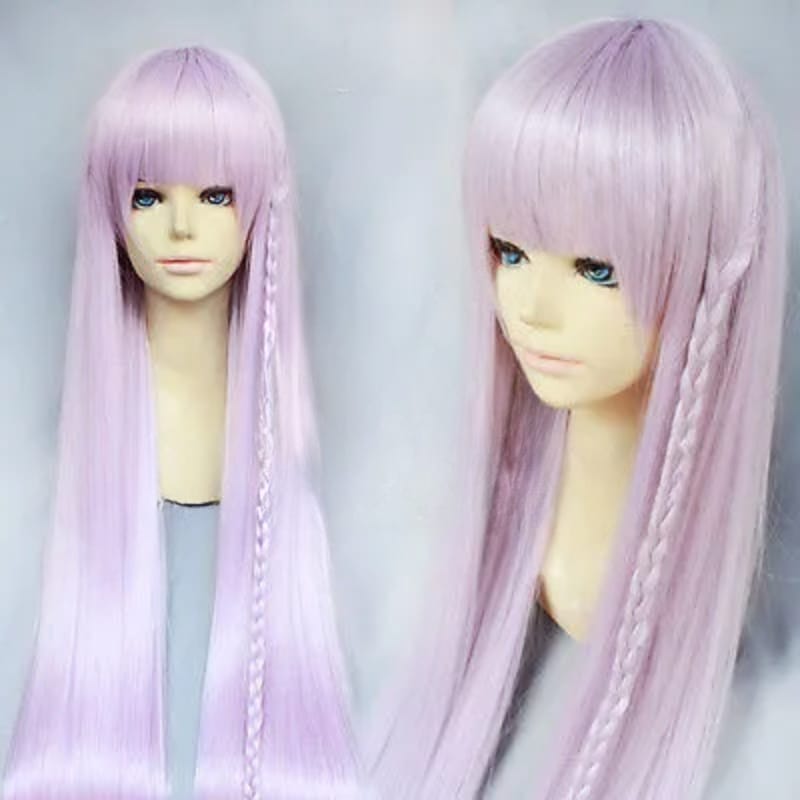 100cm 39"inch Danganronpa Dangan Ronpa Long Purple Straight 2 Kyouko Kirigiri Anime Hair Cosplay Wig