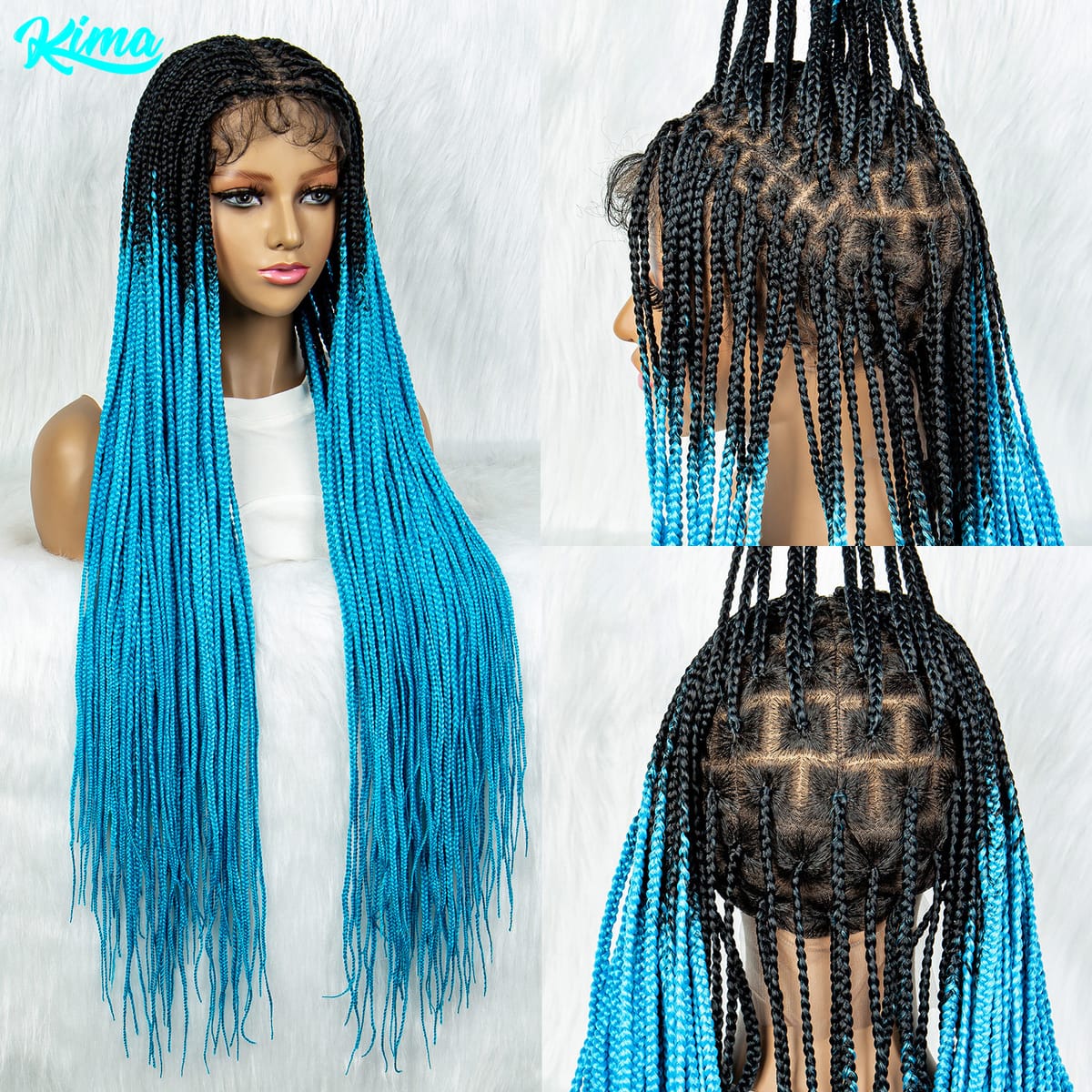 Colorful Synthetic Full Lace Wig Braided Wigs For Black Women 34 Inches Braiding Hair Knotless Box Cornrow Braids Wigs