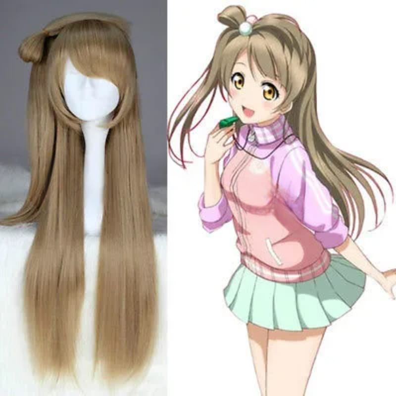 Lolita Minami Kotori Long Brown Straight Cosplay Party Hair Wig