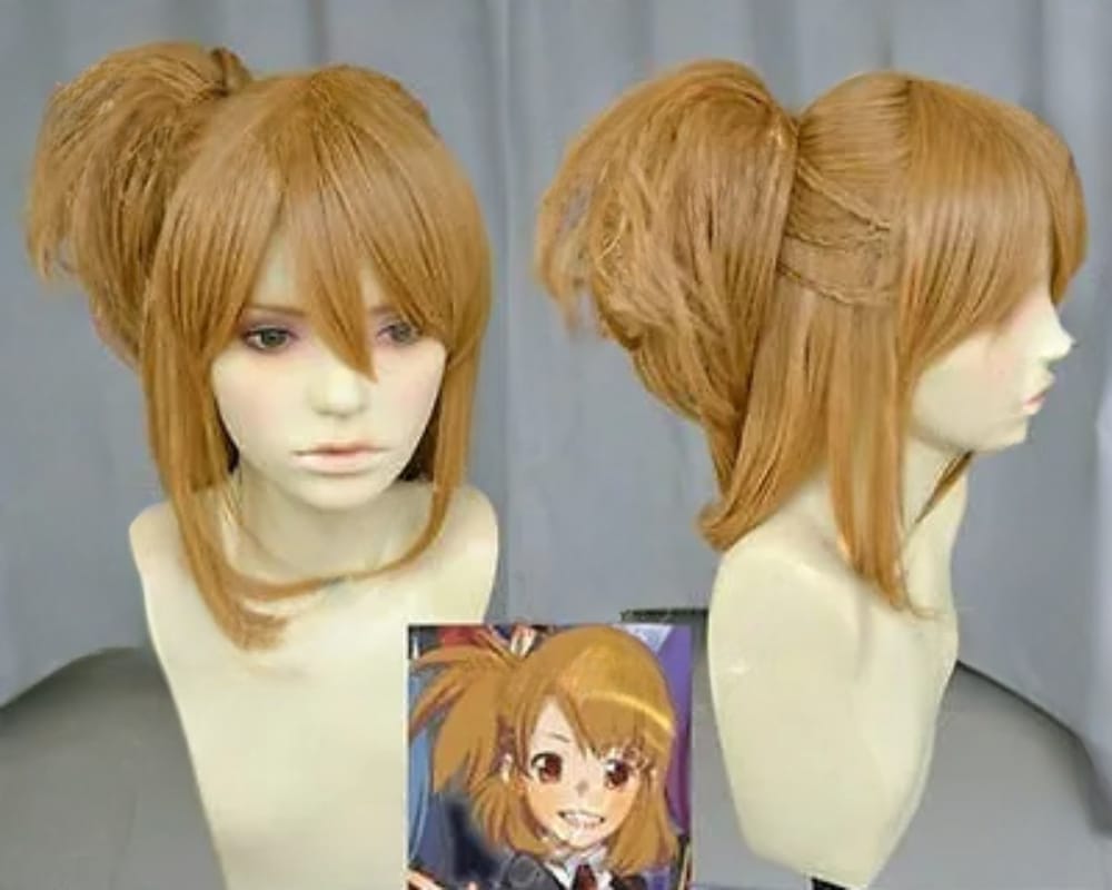 Fashion Lolita Women’s Short Gold Cosplay Party synthetic Hair Wigs For Women’s Christmas Halloween Costume Party Wigs