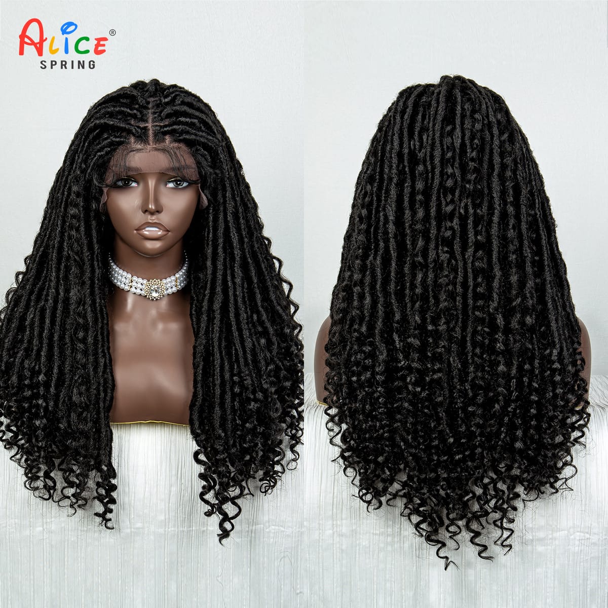 20 Inches Braided Wigs Synthetic Lace Front Wigs for Black Women Knotless with Baby Hair America Africa Cheap Wigs Daily Wear
