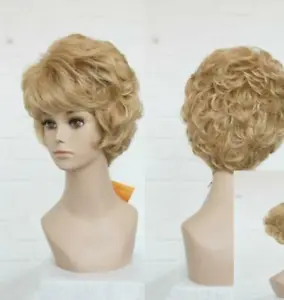 Women Wig Ladies Wig Short Light Blonde Curls Classic Synthetic Hair Wigs