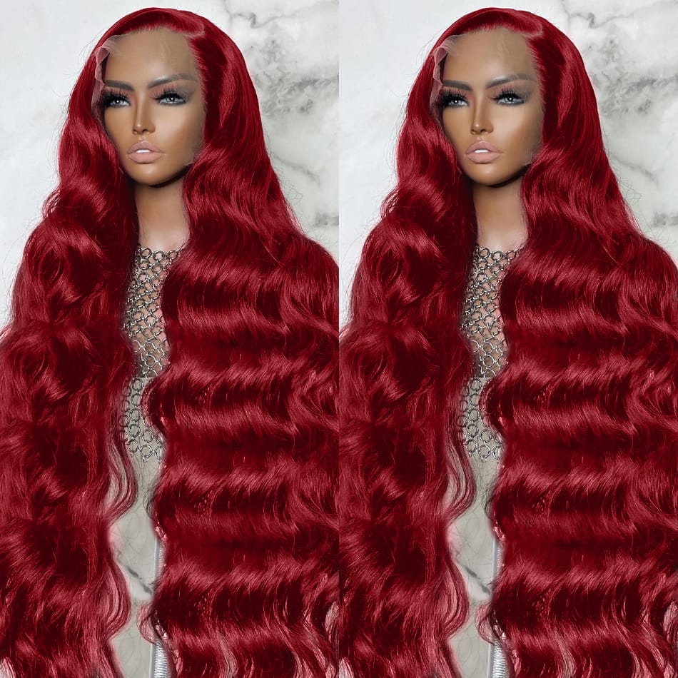 Addictive Burgundy 99J 13x6 Body Wave Lace Front Human Hair Wig HD Transparent Lace Frontal Wigs Brazilian Remy Wigs for Women