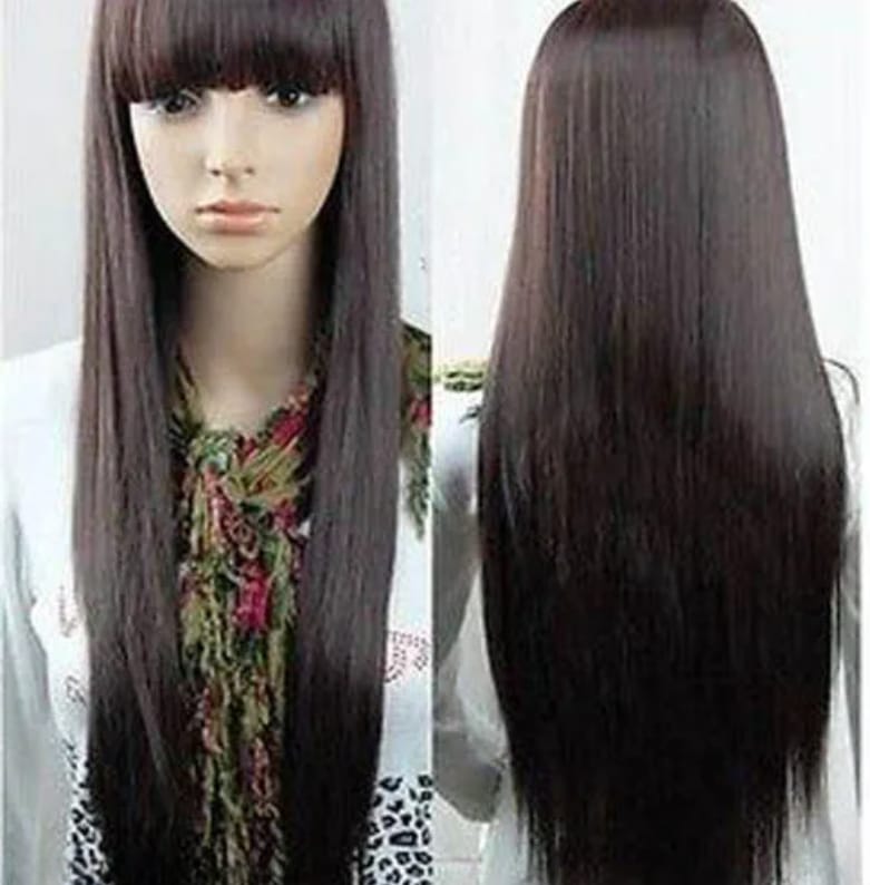 New Fashion Sexy Long Dark brown Straight Women's Lady's Hair Wig