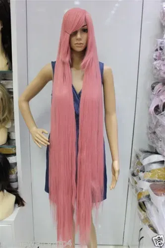New High Quality Fashion Picture wig  Cosplay long straight Smoke pink Wig New Women's Hair Wig