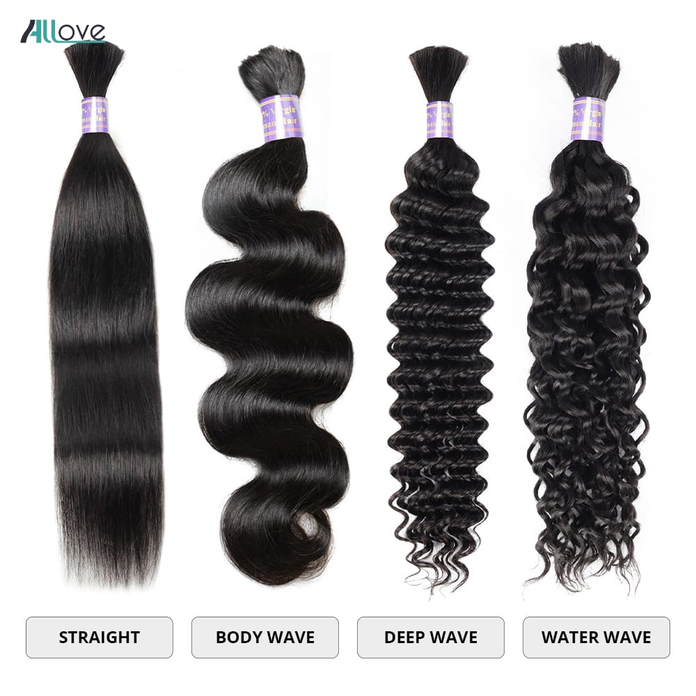 Deep Wave Bulk Human Hair For Braiding Body Wave 100% Unprocessed Bulk Extensions No Weft Water Curly Human Hair For Braiding