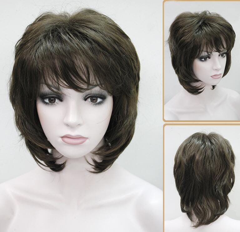 Women’s Wig Short Light Brown Curly Ladies Daily Hair Wigs