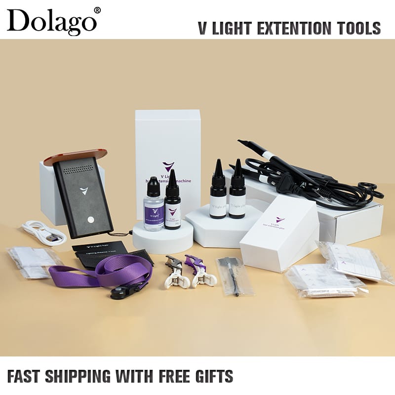V-Light Hair Extension Machine Kit Fast Grafting Tools Glue Remover V-Light Technology Hair Extensions Set For Tape Hair