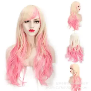 Women Wig Long Hair Full Wig Curly Wavy Hair Wigs Party Costume Cosplay Wig