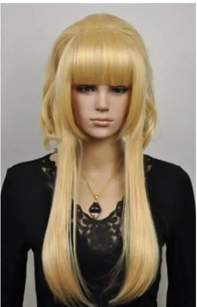 FREE SHIPPING Hot Sell New Fashion Sexy Long Gold Blonde Women's Lady's Cosplay Hair Wig