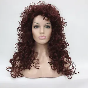 new sexy curly 24" long red amburn synthetic hair wig loose curls
