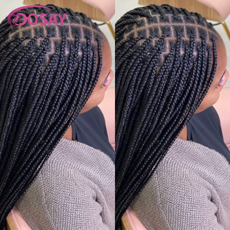 Dosay 36" Synthetic Braided Wig Box Braids For Black Women Knotless Braid Wig Full Lace Wigs Front Braids Hair Cornrow Braids