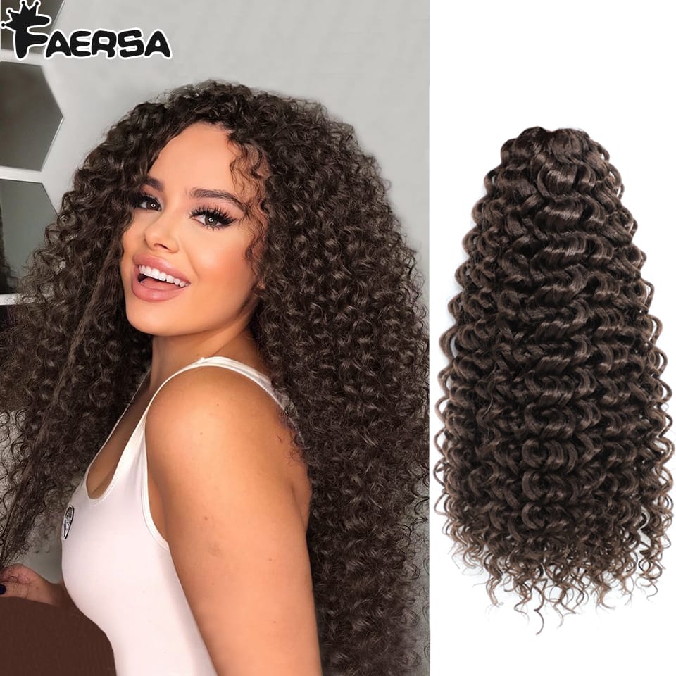 Wavy Strands Crochet Braid Hair14 18 &22inch Synthetic Ombre Wavy Curls Afro Curls Hair For Women Low Tempreture Deep Wave