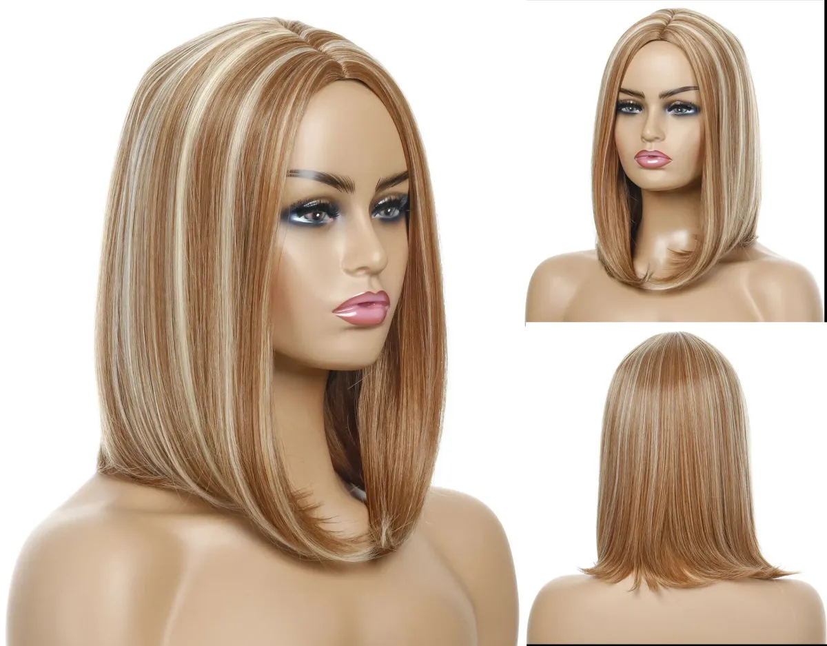 Womens Mid-length Straight Hair Wigs Fashion For Daily Party Natural Wig