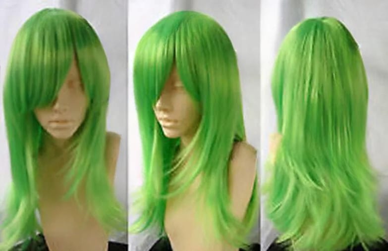 New Lolita Long Cosplay Green Wavy womens Hair Wigs
