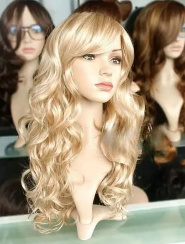 Fashion Lady Sexy Long Wavy Blonde Cosplay Party Hair Wig