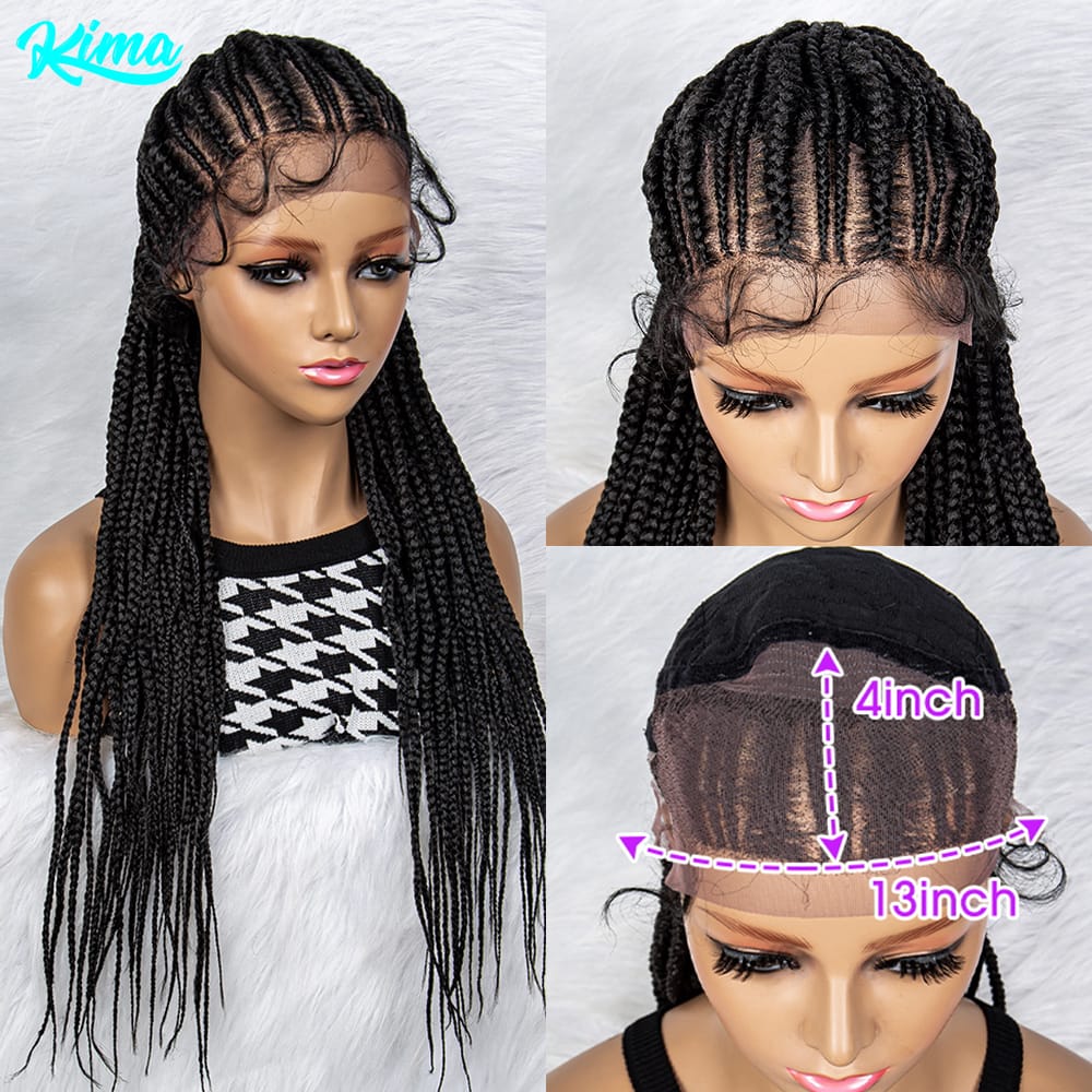 New Braided Wigs Synthetic Lace Front Wigs 13x4 Lace Front Braids Wig With Baby Hair for Black Women Daily Use