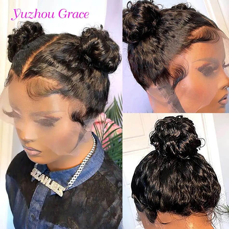 360 HD Lace Frontal Wigs Deep Wave 13x6 HD Lace Front Wig 360 Full Lace Front Wigs Human Hair Pre Plucked 34inch 250 Density