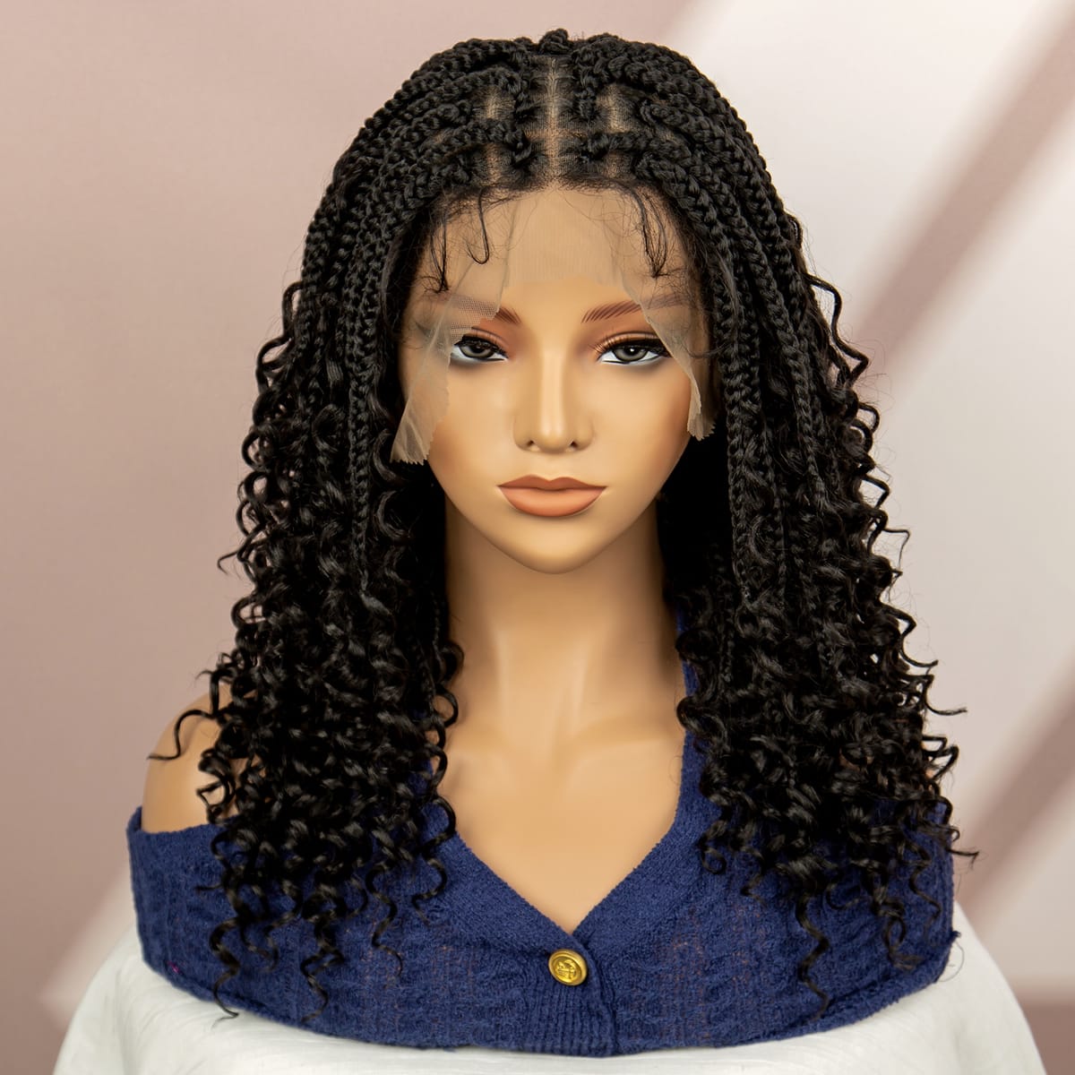 Box Braided Wigs Full Lace Synthetic Wigs for Women Curly Hair Braided Wigs with Baby Hair Short Braiding Hair Afro Wigs