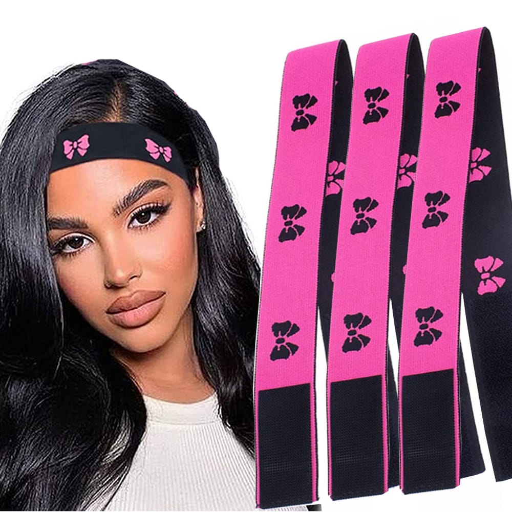 Fashion Hair Elastic Band For Wigs Adjustable Edge Scarf Elastic Headband With MagicTape for Women Lace Wigs