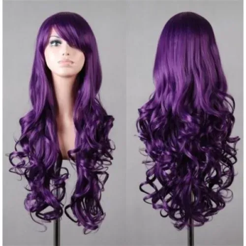 Fashion Long Assorted Color Harajuku Fluffy Wavy Synthetic Cosplay Wig Hair