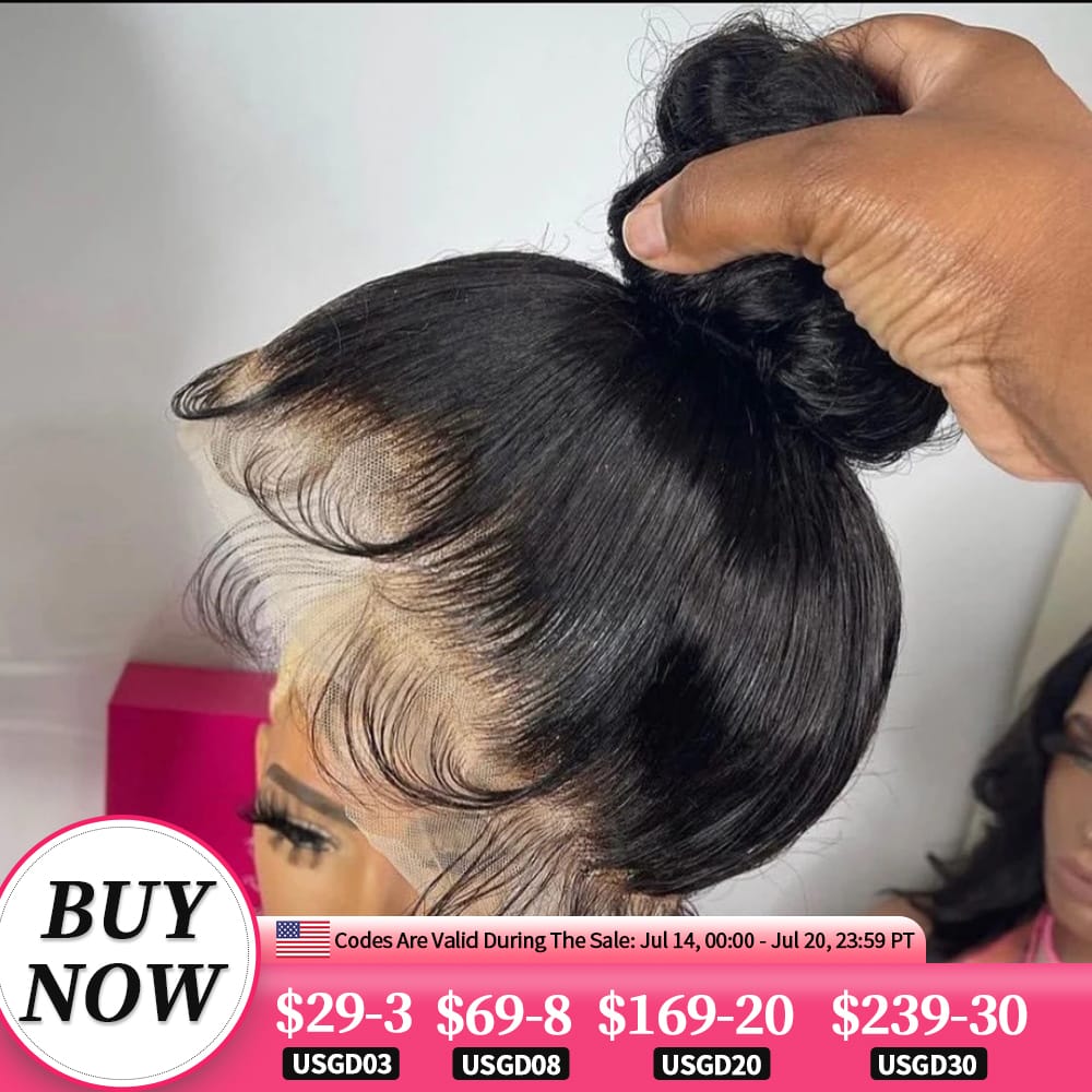 360 HD Full Lace Human Hair Wig Bone Straight 13x6 Lace Front Wig 13x4 HD Transparent Lace Frontal Wigs For Women Closure Wig