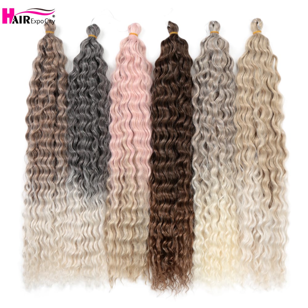 Ariel Curl Deep Wave Braiding Hair Extension Natural Synthetic African Afro Hair Water Twist Crochet Braids Hair Expo City