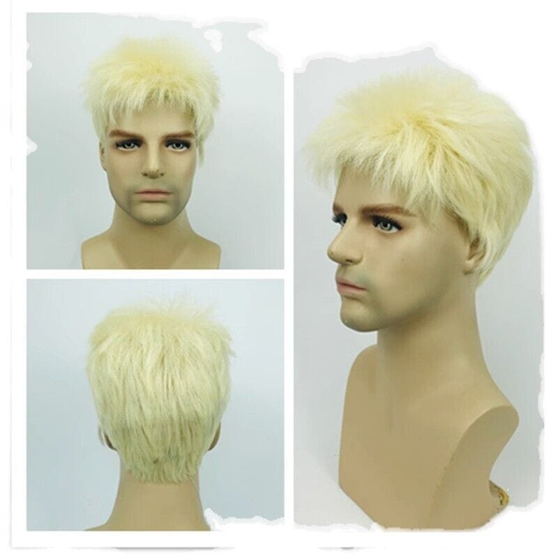 Short Man Wig Men Male Daily Wear Hair Full Wig Light Blonde Men Wigs